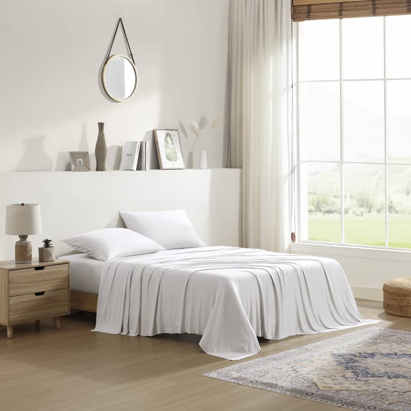 Pure Beech TENCEL™ Modal Jersey Knit Sheet Set - White - California King