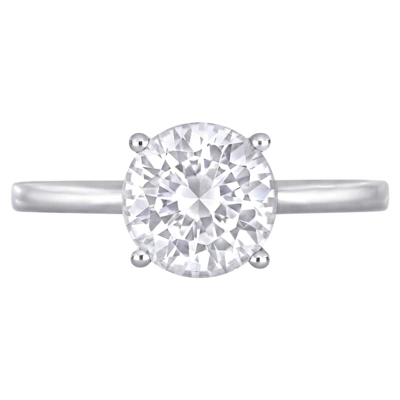 Miadora 10k White Gold Created White Sapphire Solitaire Engagement Ring