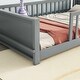 preview thumbnail 4 of 33, Floor Twin size Platform Bed with Built-in Book Storage Rack for Home