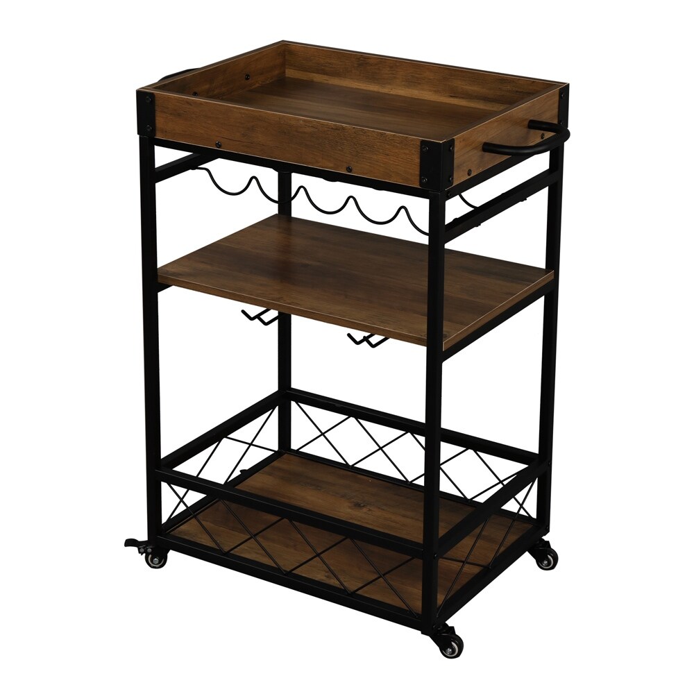 Bar Serving Cart Home Mobile Kitchen Serving cart,Industrial ...