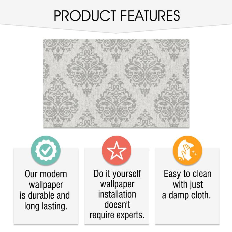 SUSSEXHOME Removable Wallpaper-Waterproof, Strippable, Light Resistance & Cleanable Wall Paper Roll-Wallpaper-Ottoman