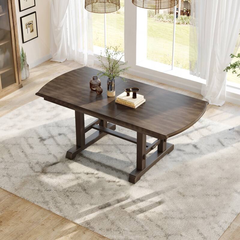 Versatile Expandable Dining Table for Various Occasions and Spaces - Brown
