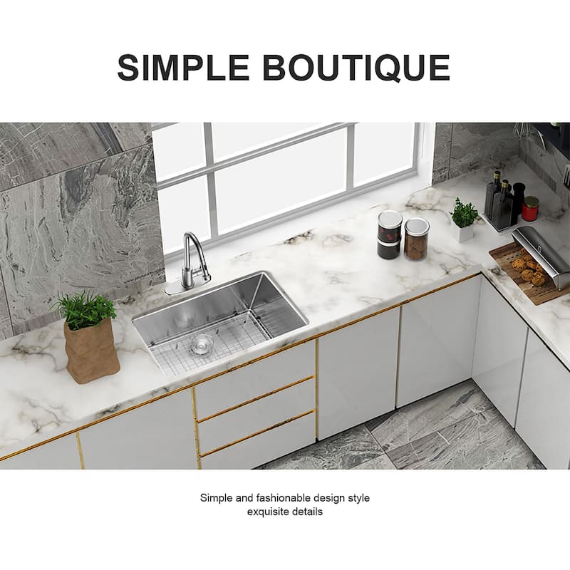 28" W x 18" D Single Bowl Stainless Steel Kitchen Sink - 28" x 18"