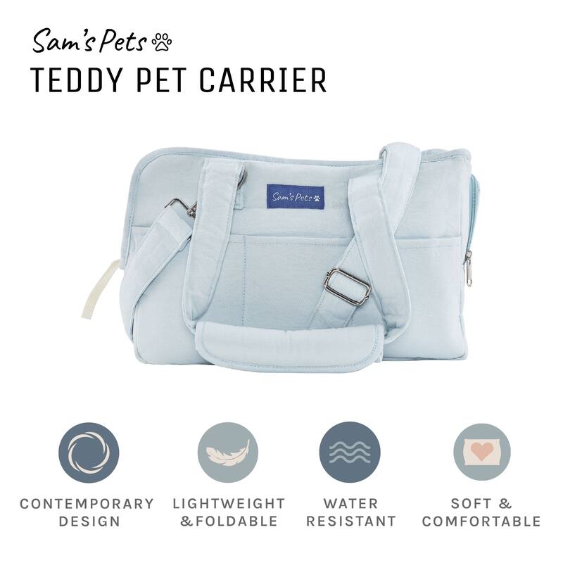 Teddy 14.5'' Dog & Cat Carrier Bag in Light Blue - 14.5