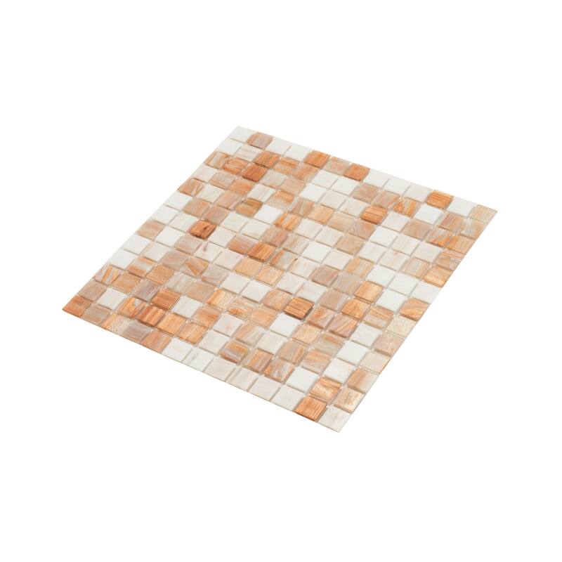 Apollo tile 12" x 12" Mingles Glossy Beige White Glass Tile (20 sq ft/case) - 20 Pack