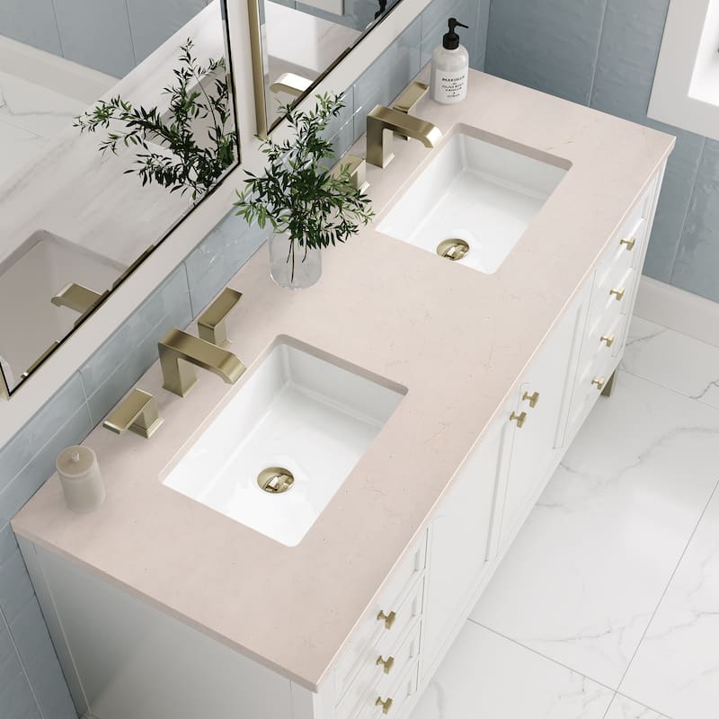 James Martin Vanities Chicago 60" Double Vanity, Glossy White