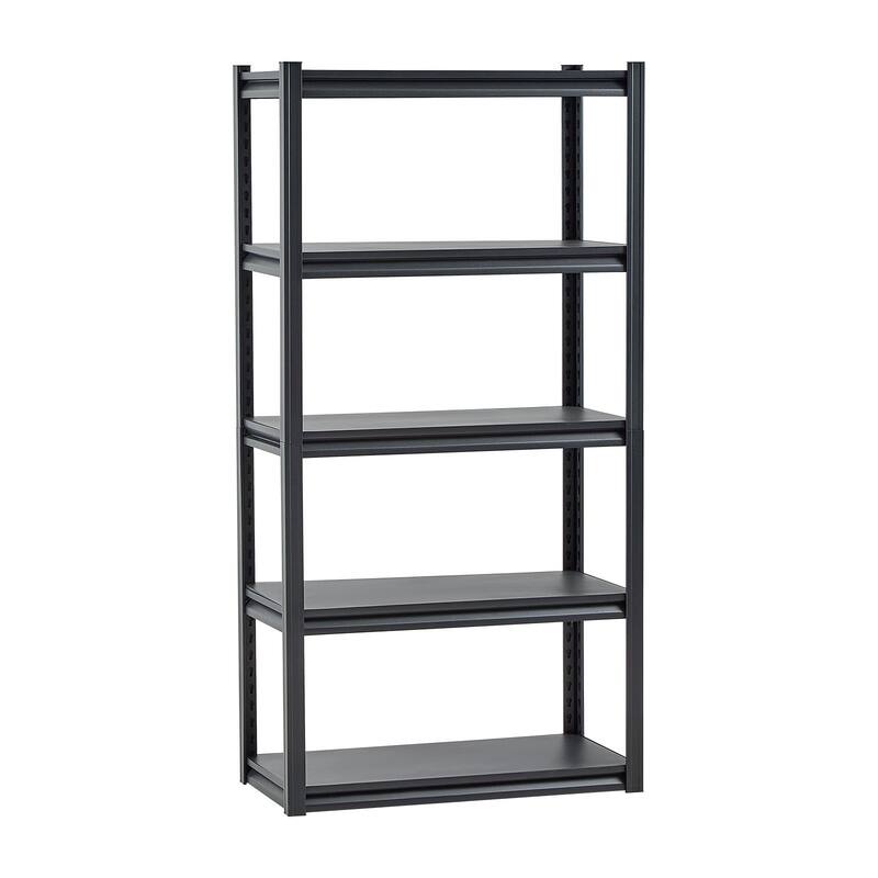 Black Steel Adjustable Garage Shelves, 3000 lbs Heavy-Duty Rack - 16" D x 32" W x 63" H