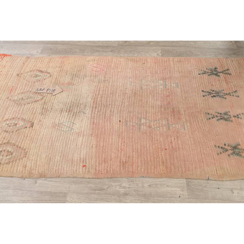 Clearance Antique Tribal Moroccan Oriental Runner Rug Wool Handmade - 3'5" x 9'4"