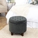 preview thumbnail 6 of 22, HomePop Velvet Round Storage Ottoman Gunmetal