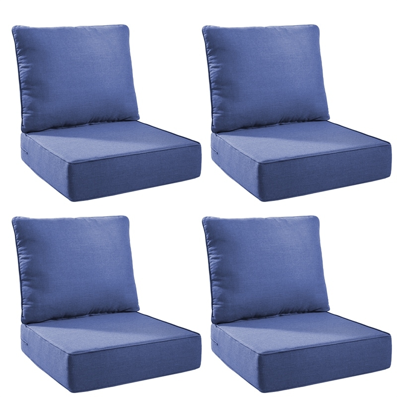 Pocassy 6 Inch Patio Chair Cushions Set 24x24x6 Inch Indoor/Outdoor Seat Cushion