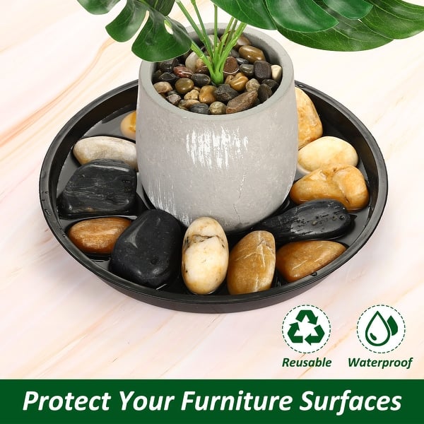 12Pcs Plastic Plant Saucer 20 Inch Plant Tray Flower Pots Round Dish, Black  - Bed Bath & Beyond - 38320698