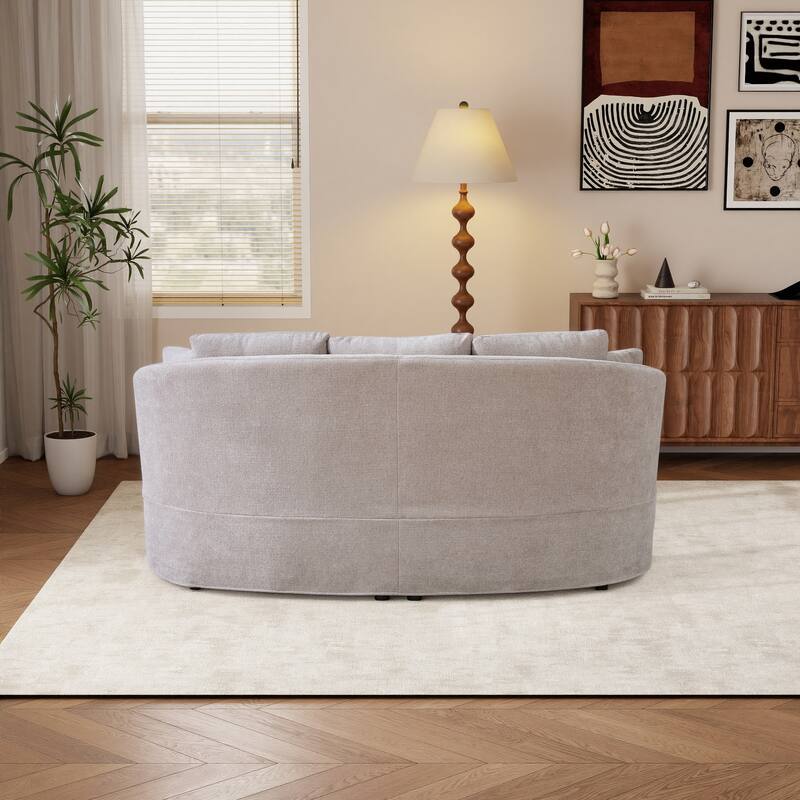 73.8"W Modern Wide Curved Sofa, Modern Luxury Plush Chenille