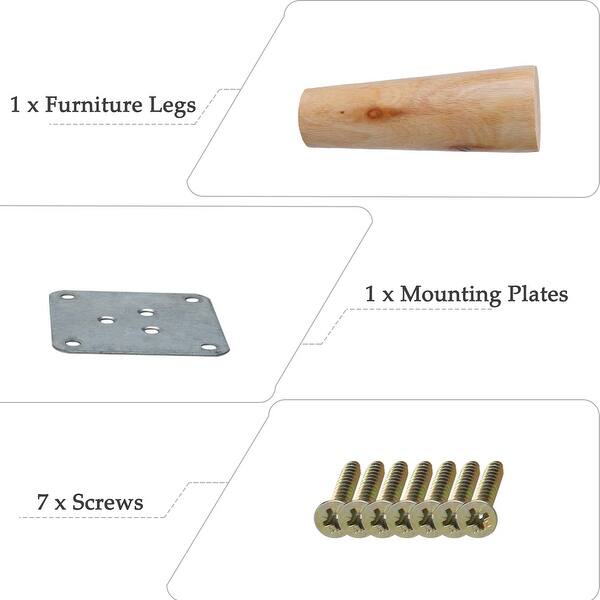 Shop 6 Round Solid Wood Furniture Legs Chair Table Cabinet Feet