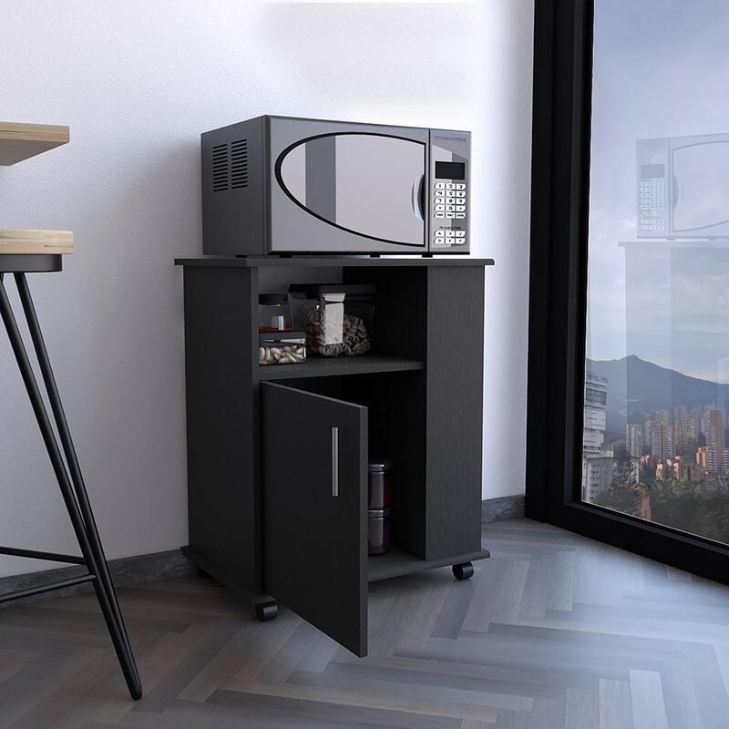 Lower Microwave Cabinet Kit, Black Wengue Finish,High quality and durable - Black