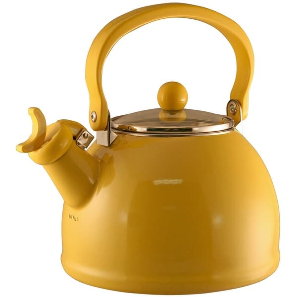 Calypso Basics, Whistling Teakettle w/ Glass Lid, Orange