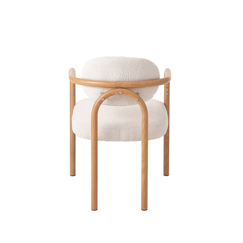 Christopher Knight Home - Maplehaven Modern Upholstered Metal Dining Chair with Maple Grain Finish