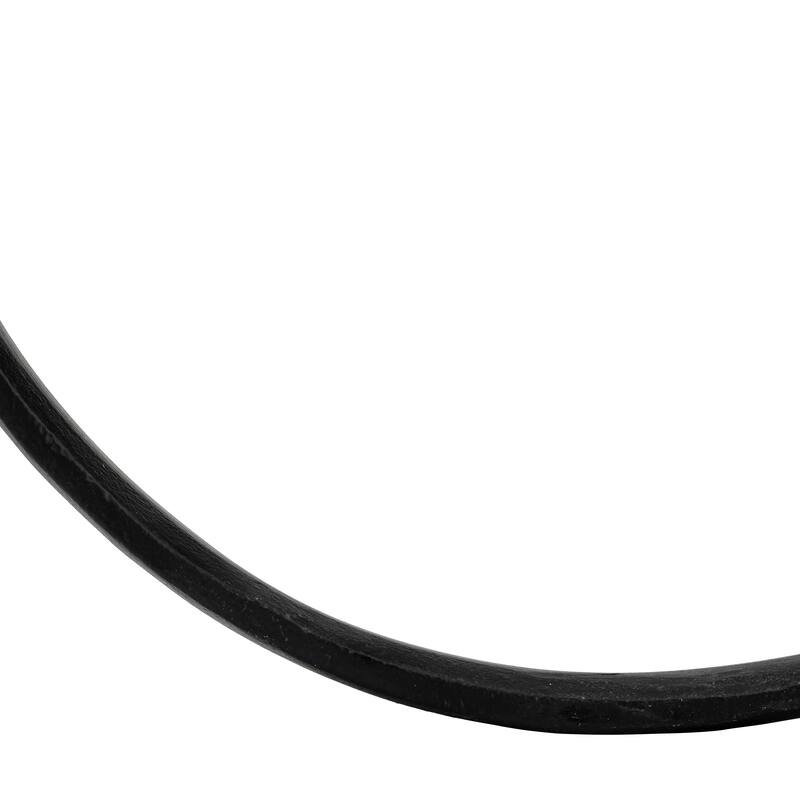 Metal, 15" Hand Ring On Base Sculpt , Black/White, Round, 15"H, Solid Color - 13" x 4" x 15"