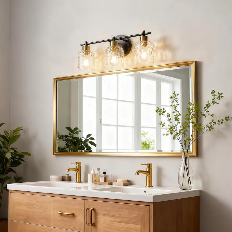 Starsky 2/3/4 Light Modern Dimmable Hammered Glass Bathroom Vanity Light