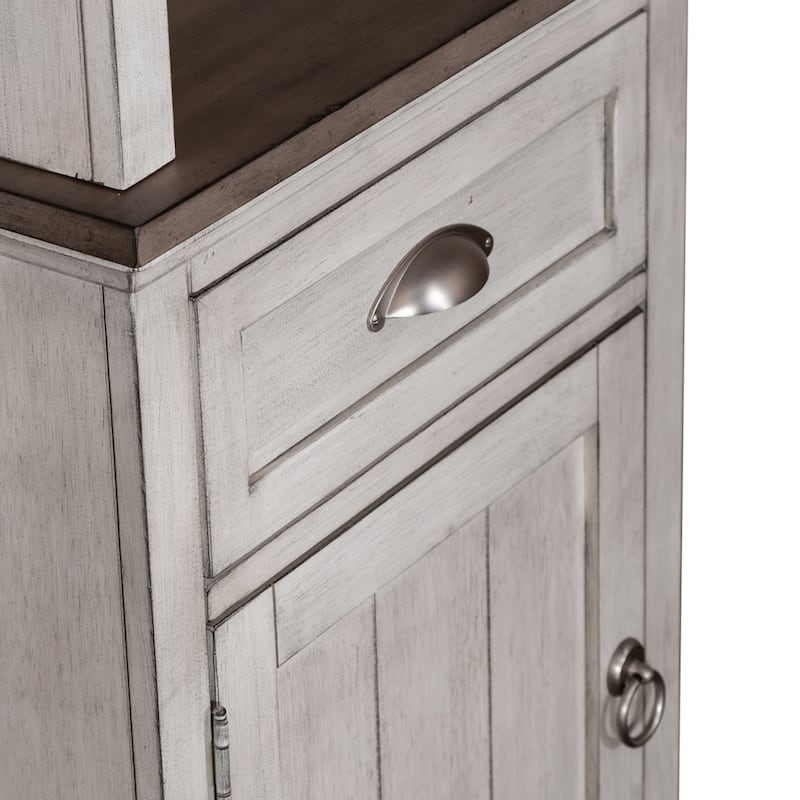 Ocean Isle Antique White Entertainment Center with Piers