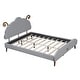 preview thumbnail 31 of 51, Twin Size Upholstered Platform Bed Animal Theme Design Bed Frame with Sheep-Shaped Headboard and Footboard, No Box Spring Needed