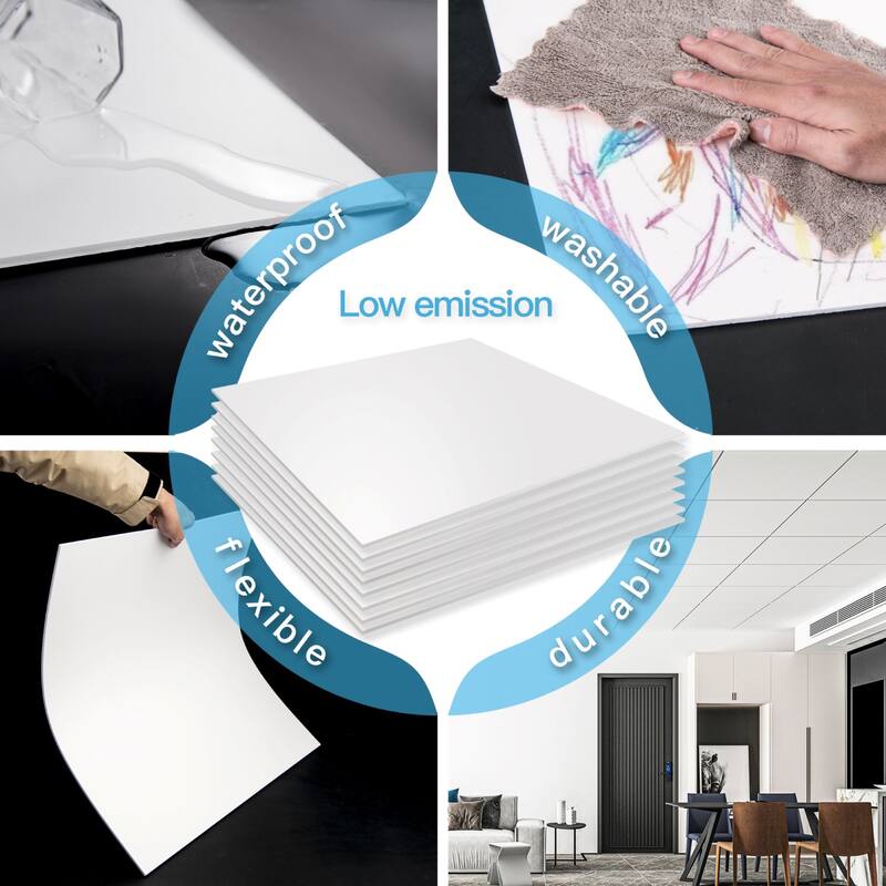Art3d 2ft x 2ft Smooth Ceiling Tile,Lay-in Ceiling Tile,12Pcs