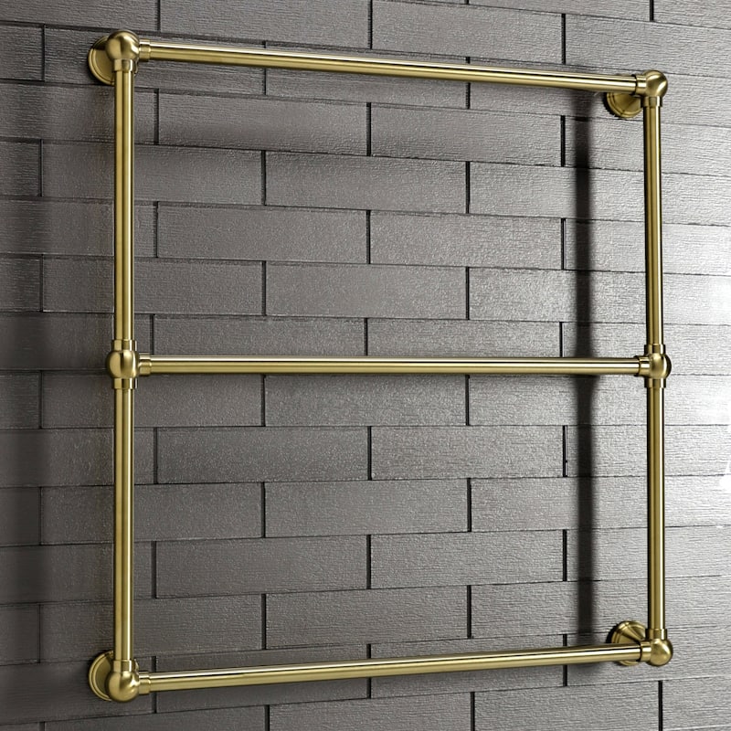 Maximilien 30 in. Wall Mount Towel Rack in Brushed Brass