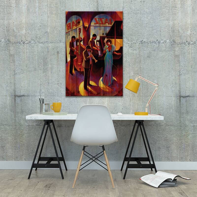 At The Top Print On Wood by Keith Mallett - Multi-Color
