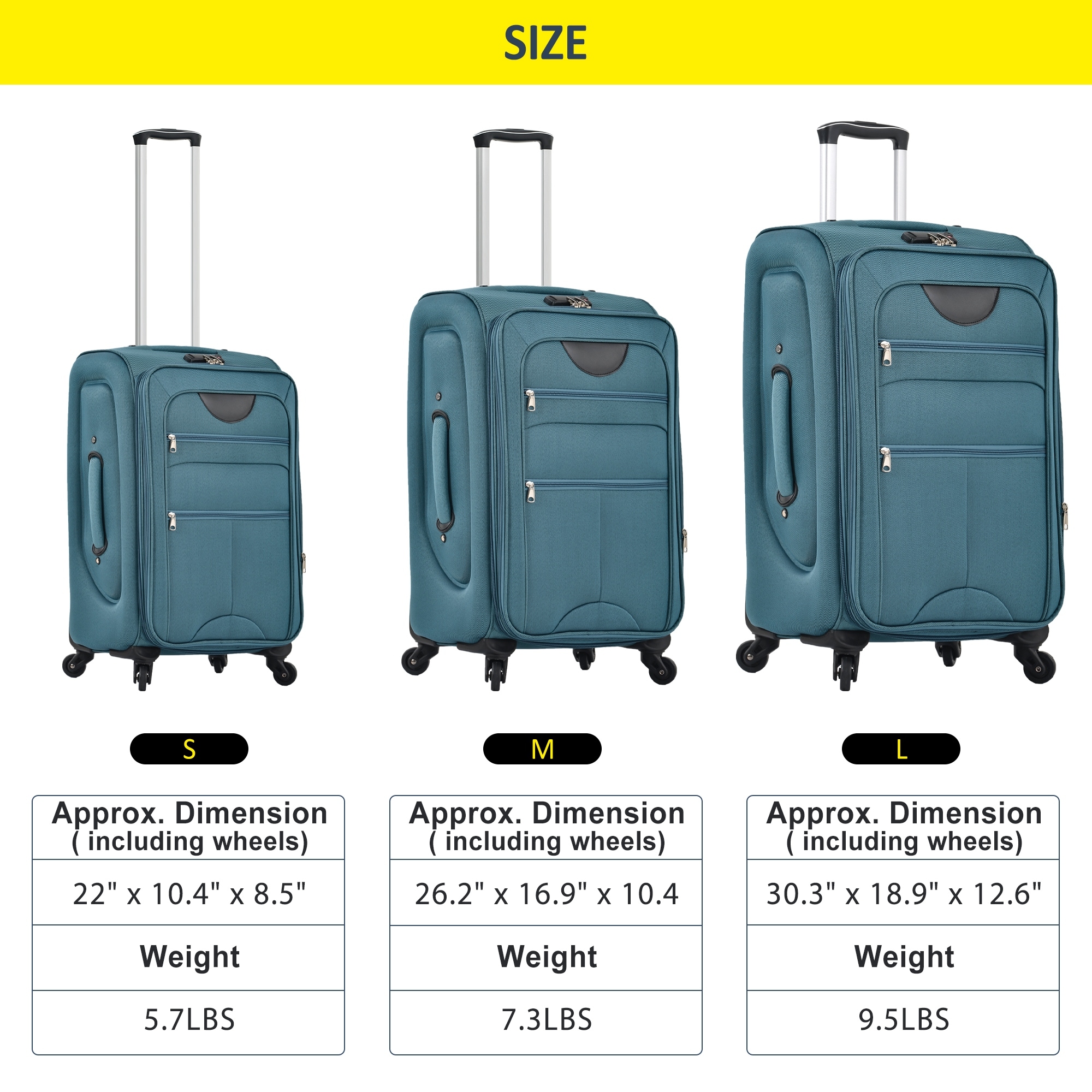 3 Piece Softside Luggage Sets