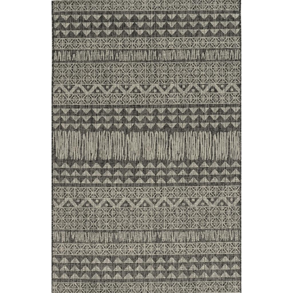Porch & Den Cosmos Charcoal Tribal Area Rug