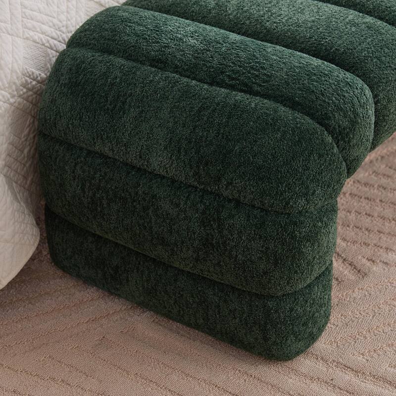 Modern Armless Bed Bench, Channel Quilted Sofa Bed Recliner