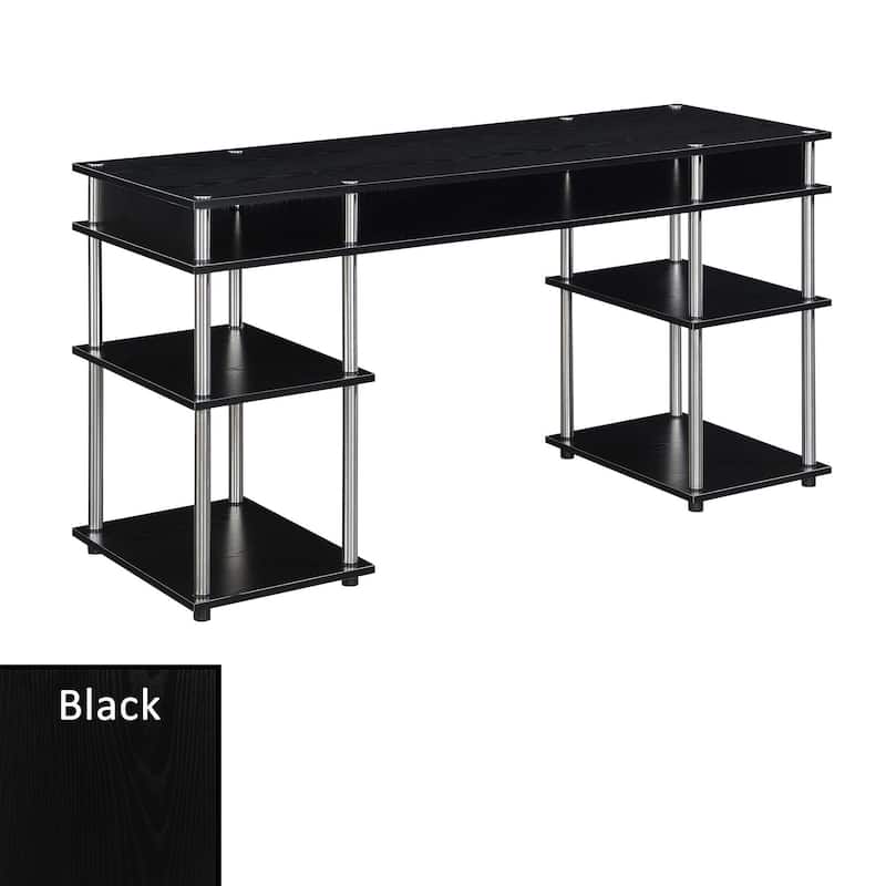 Convenience Concepts Designs2Go No Tools 60 inch Deluxe Student Desk with Shelves