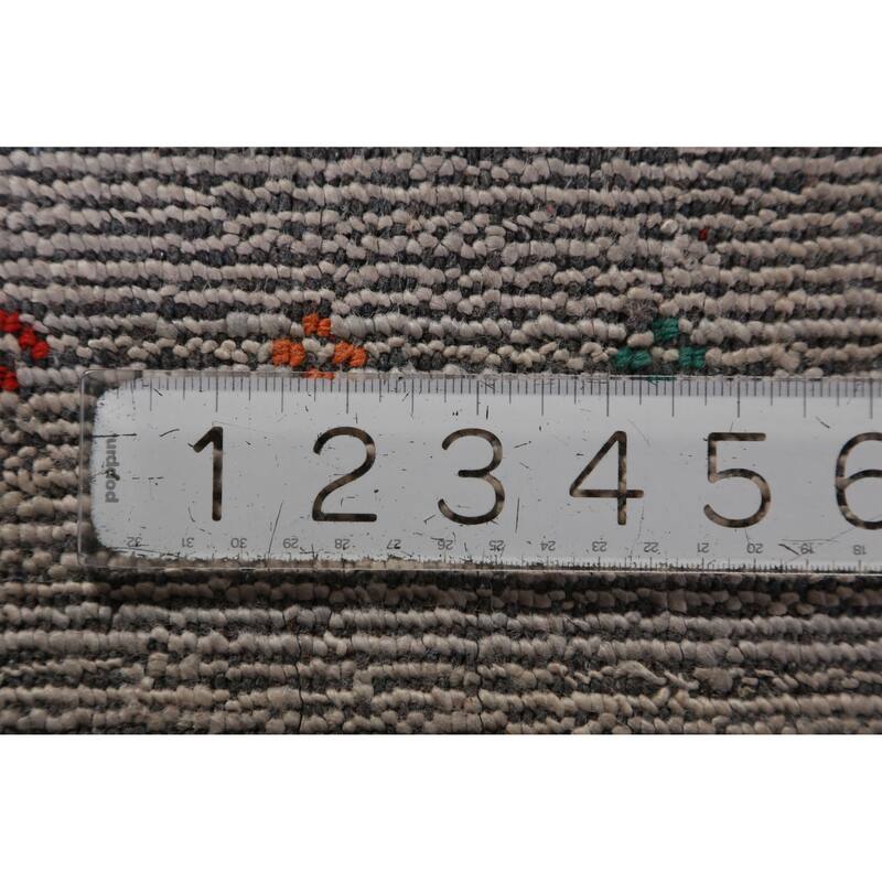 Hand Knotted Oriental 100% Wool Carpet Tribal Tribal Greys & Charcoal Gabbeh Area Rug - 11' 4'' X 8' 10''