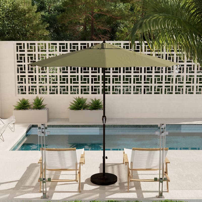 North Bend 9-foot Crank Lift Auto Tilt Patio Umbrella with Outdoor Rated Olefin fabric by Havenside Home