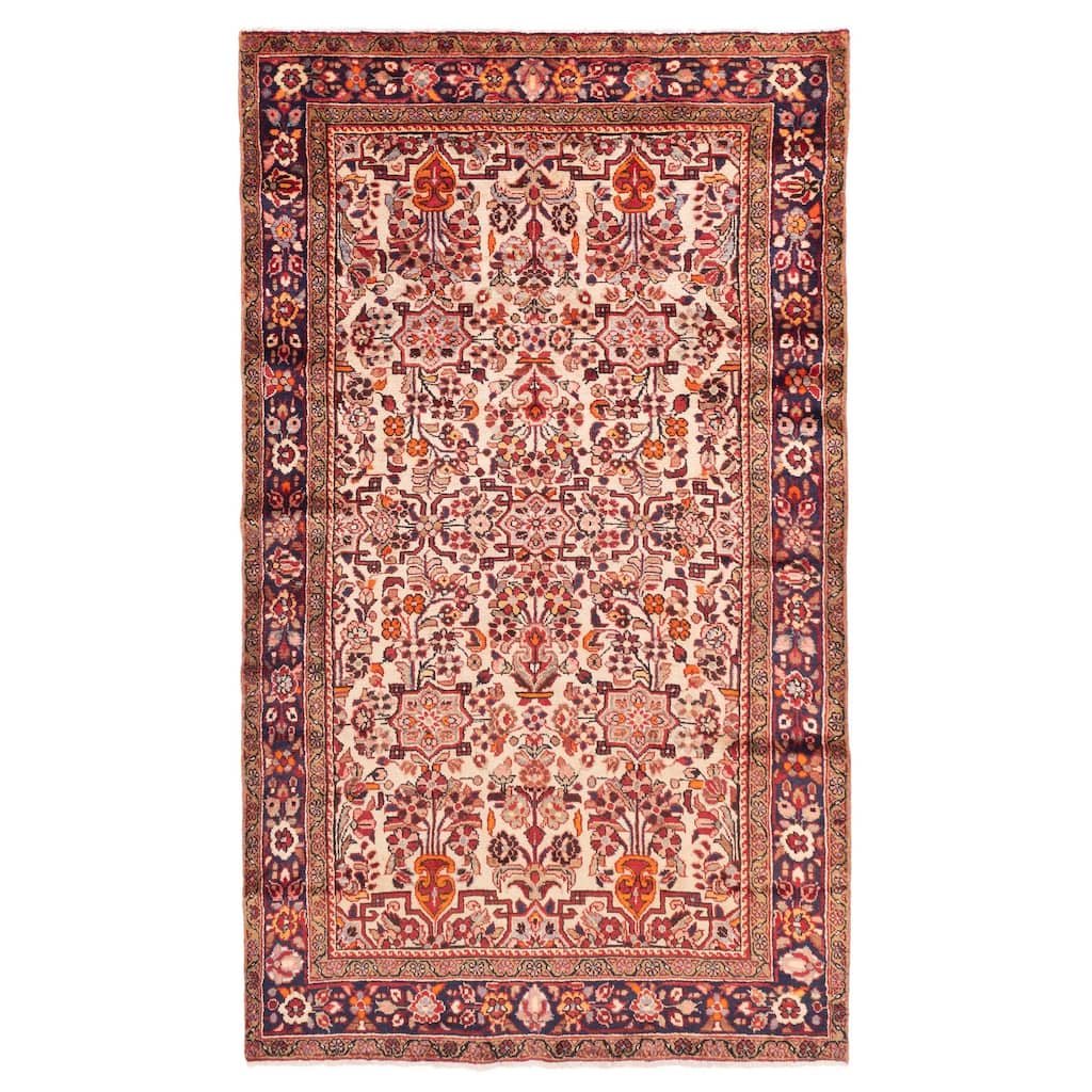 ECARPETGALLERY Hand-knotted Andelz Cream Wool Rug - 5'0 x 8'7