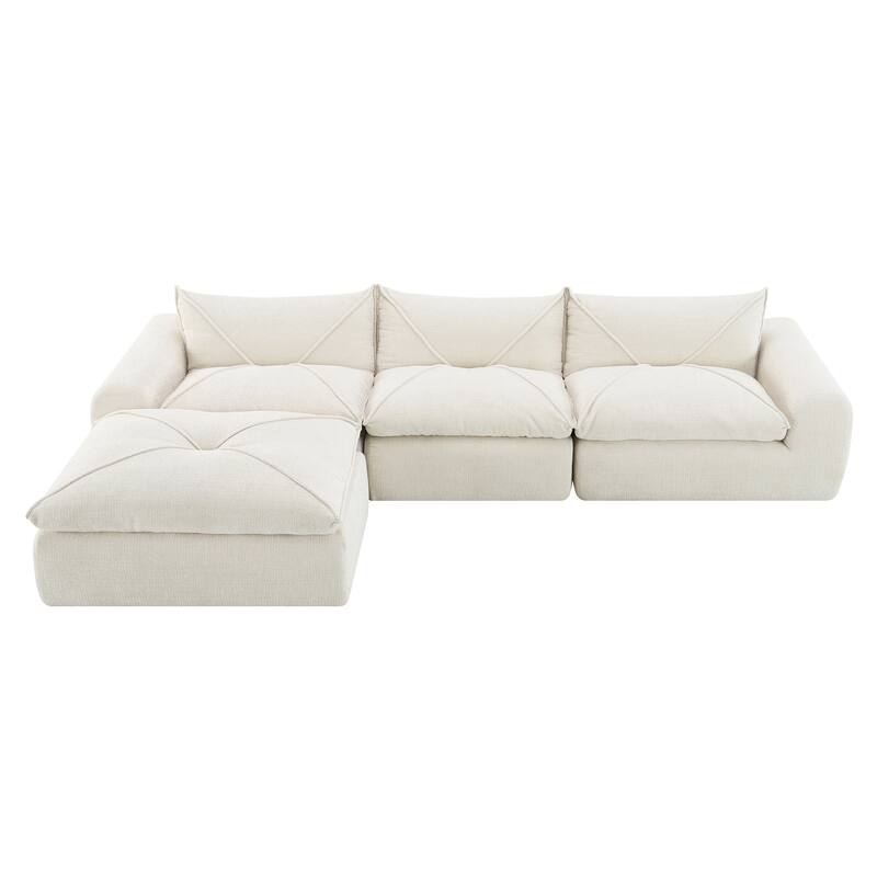 Fully Compressed Modular Sofa with Integrated Cushions by Harper&Bright Designs