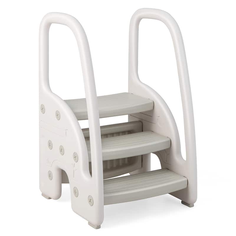 Gymax Three-Step Stool for Toddlers Children Step up Leaning Helper