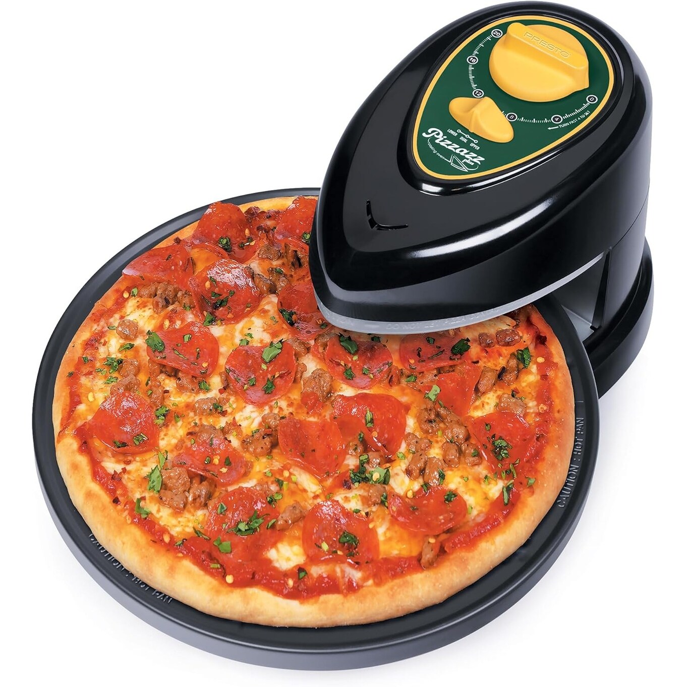 Presto 03434 Green Gold Game Day Pizzazz Pizza Oven, Green and