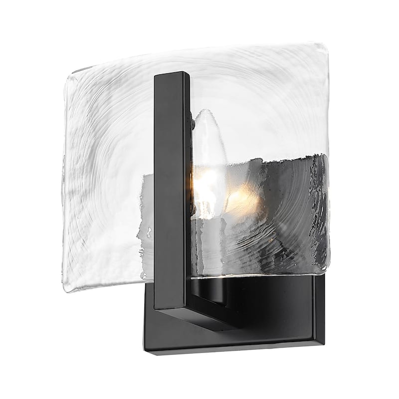 Aenon 6.875" Wide 1-Light Wall Sconce with Hammered Water Glass