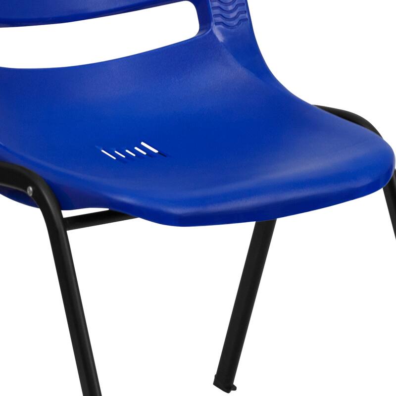 5 Pack 880 lb. Capacity Ergonomic Shell Stack Chair with Metal Frame - 23.5"D x 19.25"W x 32"H