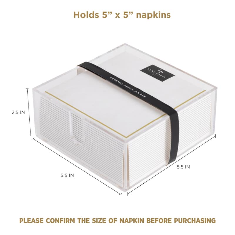Luxe Party Acrylic Cocktail Napkin Holder in Clear