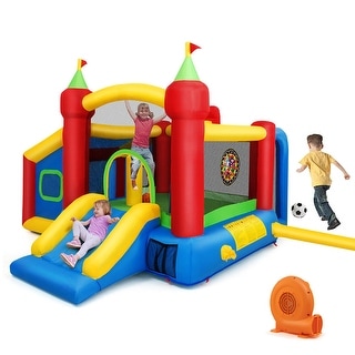 Gymax Kids Inflatable Bounce House Play Slide Jumping Castle Ball Pit