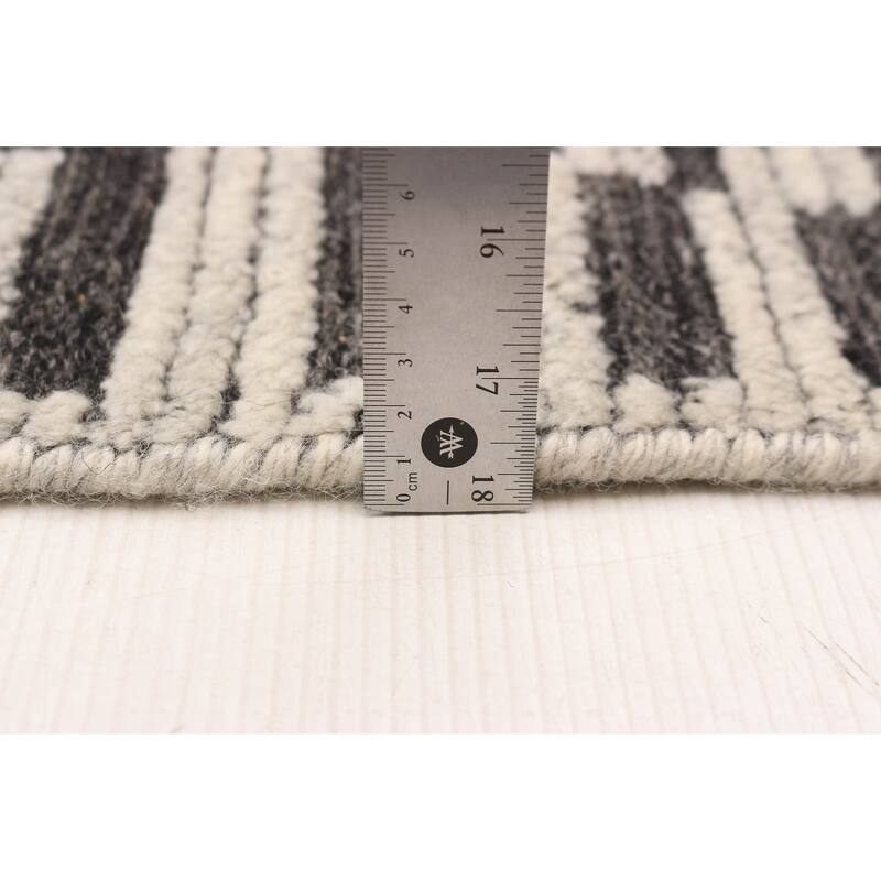 ECARPETGALLERY Hand-knotted Tangier Dark Grey Wool Rug - 5'1 x 8'0