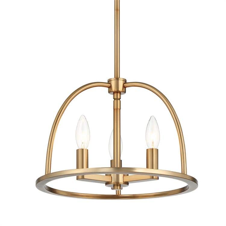 Abbott 3 Light Vibrant Gold Chandelier - 13.75'' W x 10'' H - 13.75'' W x 10'' H