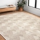 preview thumbnail 1 of 4, Alexander Home Kanarra Hand-Tufted Geometric Modern Wool Area Rug 2' 6" x 7' 6" - OATMEAL / IVORY - Runner