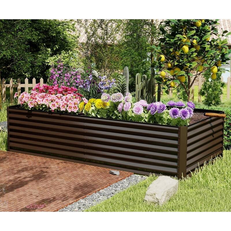 Heavy-Duty Outdoor Garden Planter Box for Vegetables with Safety Edge