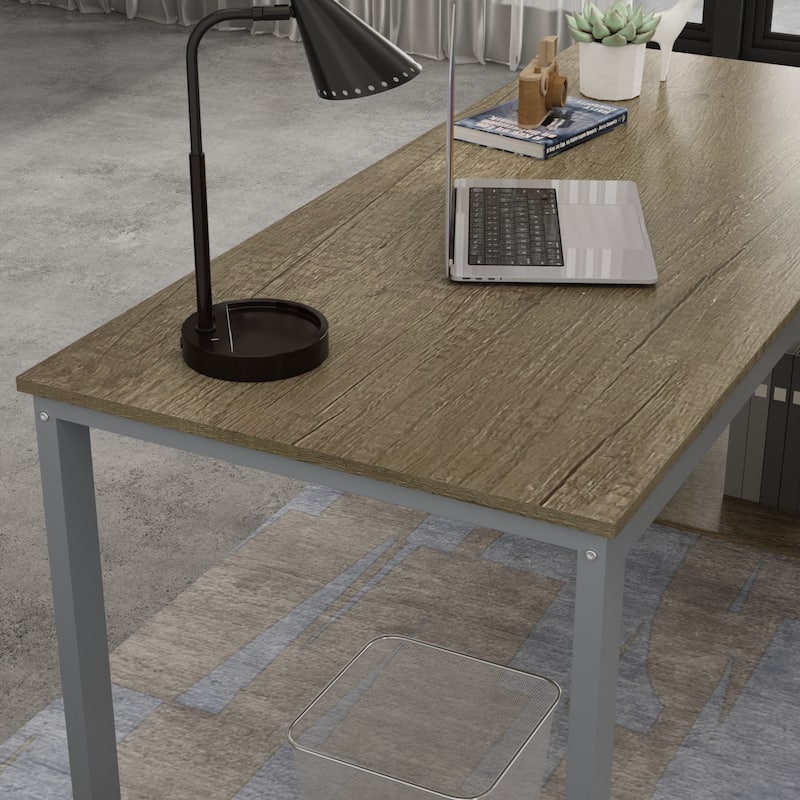 55" L-Shaped Computer Desk - Storage Workstation - 5 Colors Large