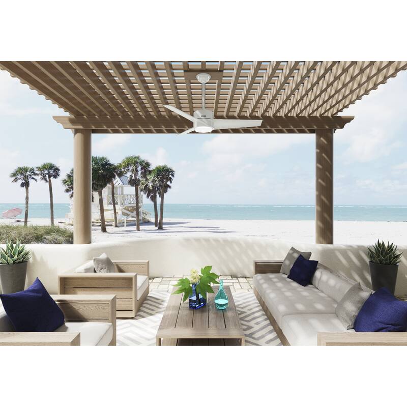 Hunter 54" Surge WeatherMax Indoor / Outdoor Ceiling Fan LED Light Kit Wall Control - Coastal Wet-Rated Salt-Air Resistant - Fresh White