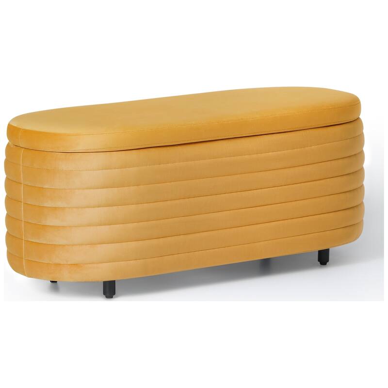 Farrah Velvet Polyester Flip Top Storage Ottoman - 42"