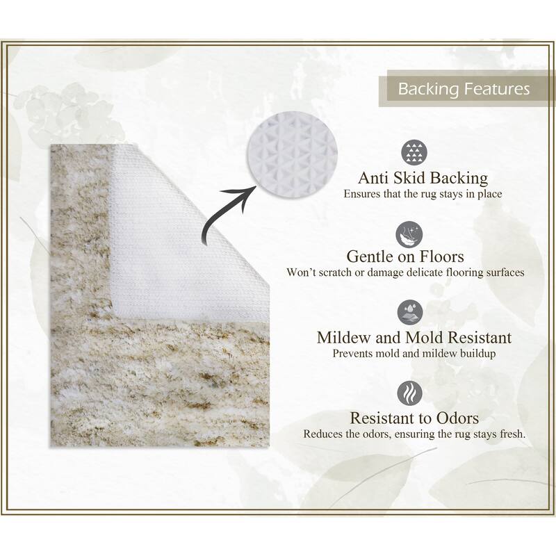 Home Weavers Cloud Comfort 100% Microfiber Bathroom Rug, Non Slip Bath & Water Absorbent Soft Bath Mat - 3 PC Set with Runner