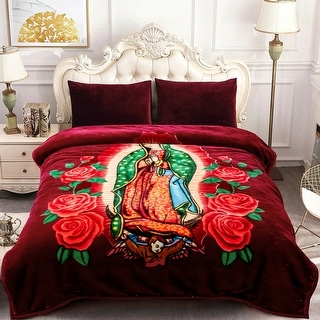 Animal Thick Heavy Winter Warm Soft Mink Blanket Queen Virgin Mary